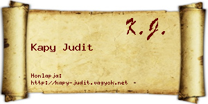 Kapy Judit névjegykártya